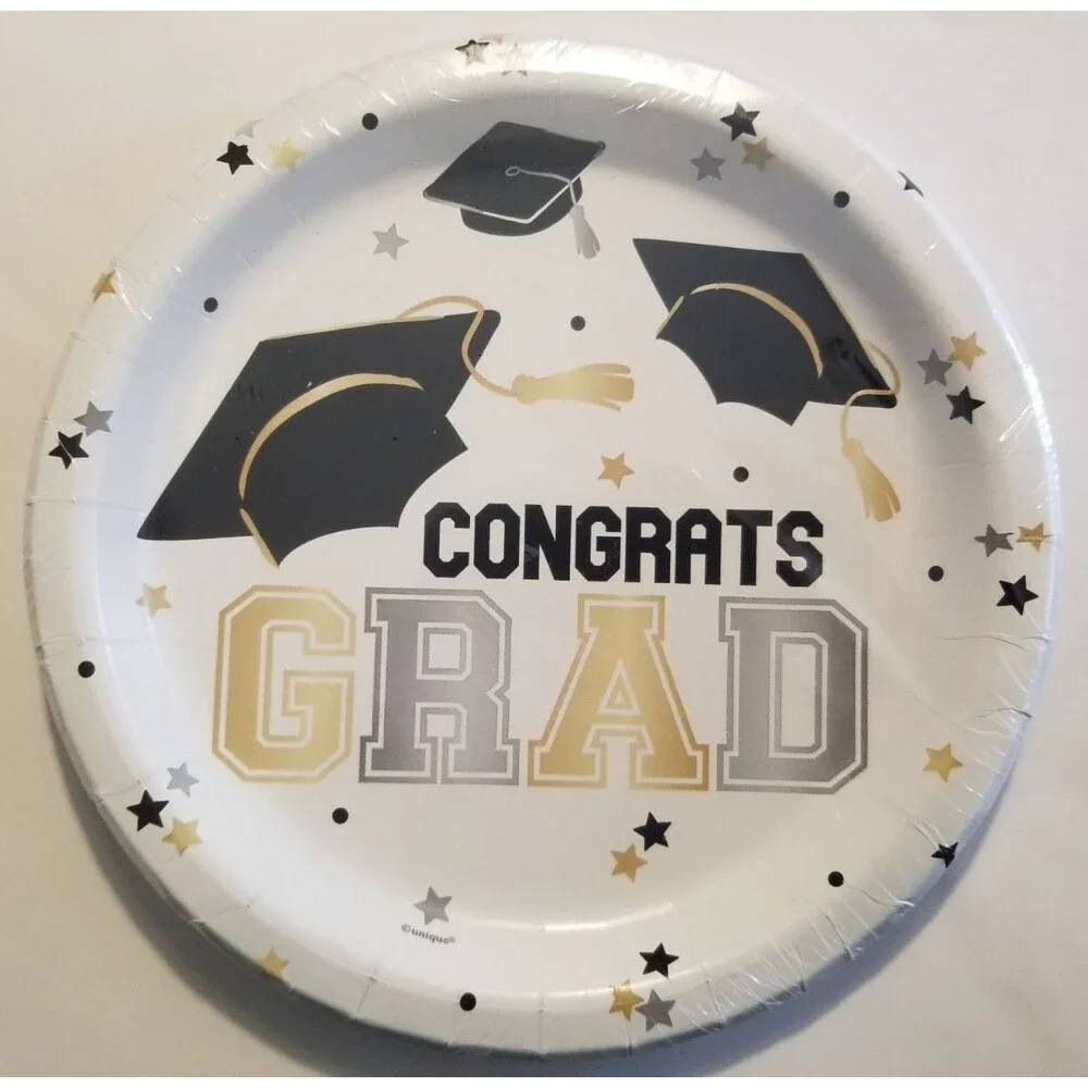 Congrats Graduation Party Plates Paper 2 Packs Total 16 Size 8 5/8